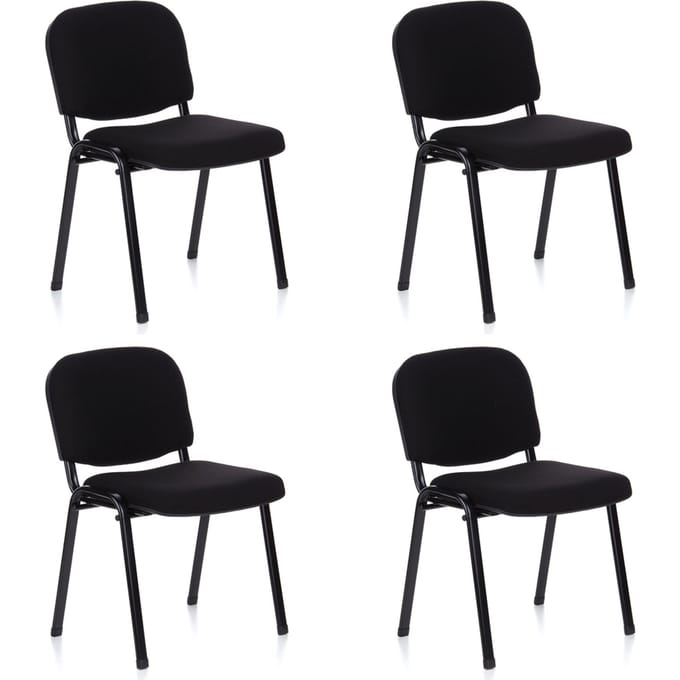 Vergaderstoel XT 600 4 Pack zwart / zwart hjh OFFICE