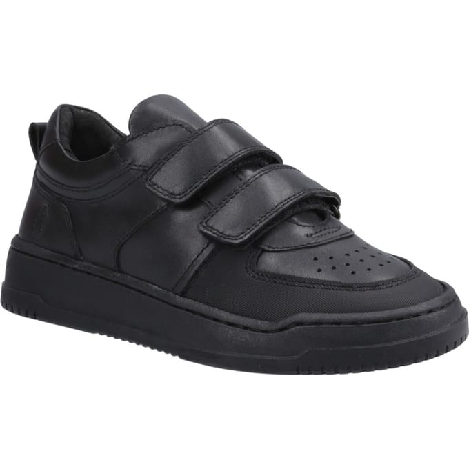 Hush Puppies Daxton Leren Jongens Zwarte Sneakers