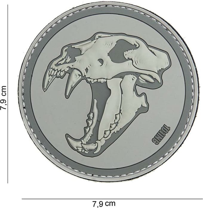 101 Inc Embleem 3D Pvc Sabertooth Tiger Licht Grijs 14028