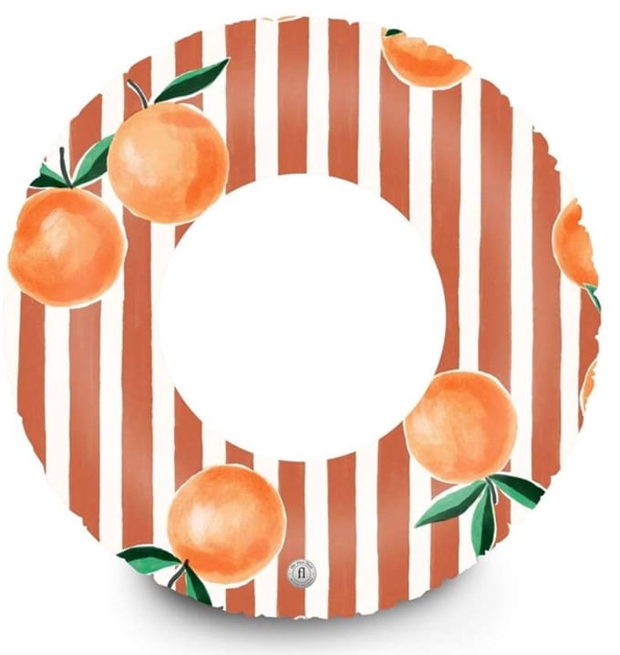 The Nice Fleet zwemband - Pool Ring Cala Figuera Terracotta - gestreept met fruitprint
