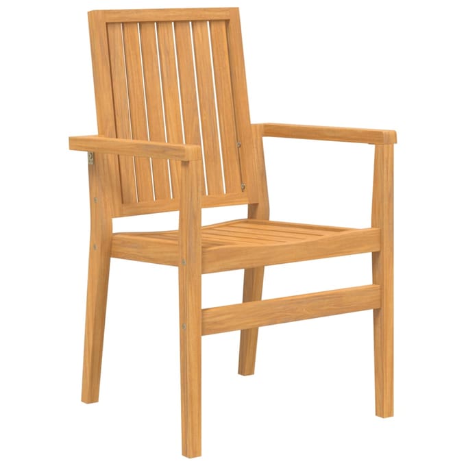 vidaXL - Tuinstoelen - stapelbaar - 2 - st - 56,5x57,5x91 - cm - massief - teakhout