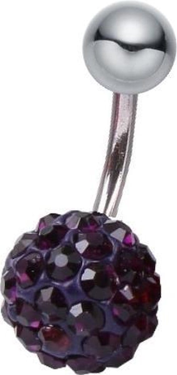 Fako Bijoux® - Navelpiercing - Disco Dots - Paars