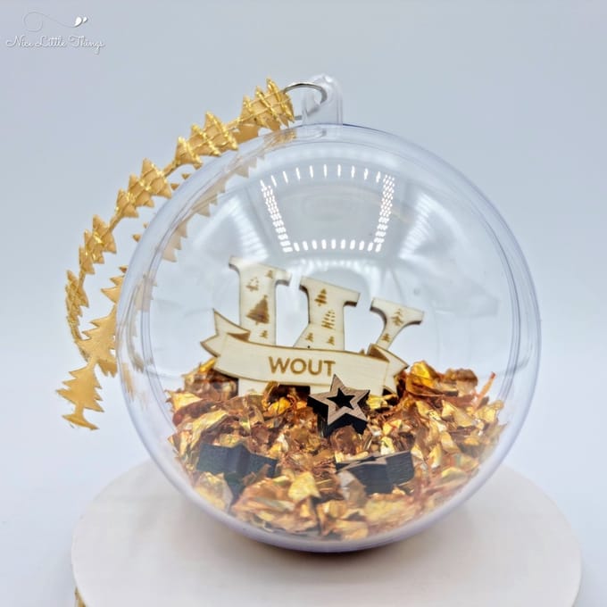 [Nice Little Things] Gepersonaliseerde Luxe Kerstbal - Goud