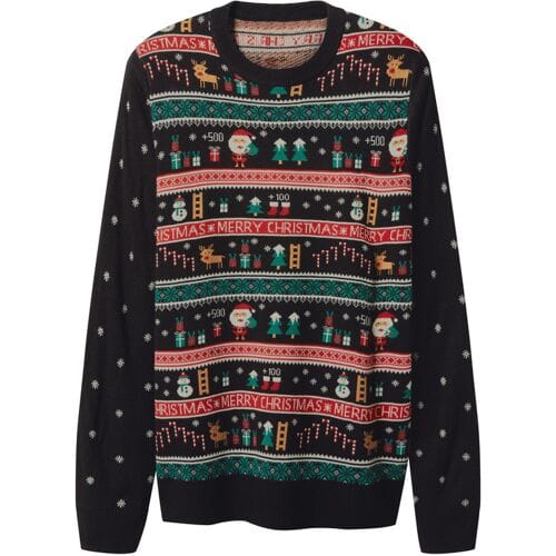 ESMARA MEN Heren kersttrui (Zwart, M)