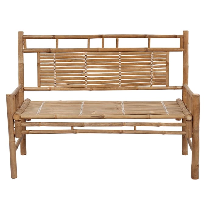 vidaXL - Tuinbank - met - kussen - 120 - cm - bamboe