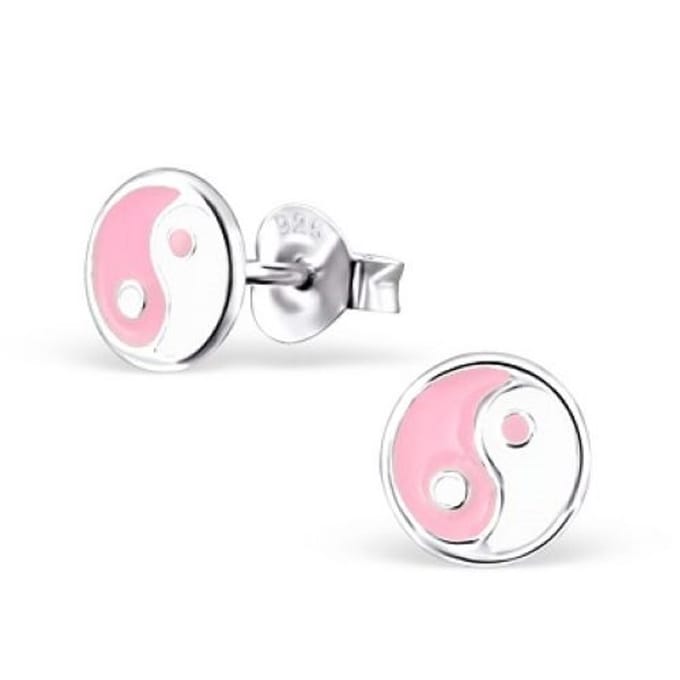 Oorknopjes-Ying Yang roze