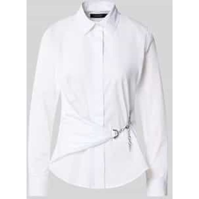 Regular fit overhemdblouse met kettingdetail, model 'Coniah'
