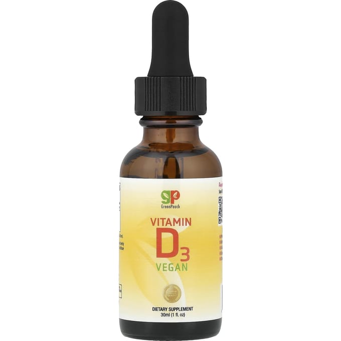 GreenPeach, Vitamine D3 Végétale, 40 mcg (1 600 UI), 30 ml (1 fl oz)