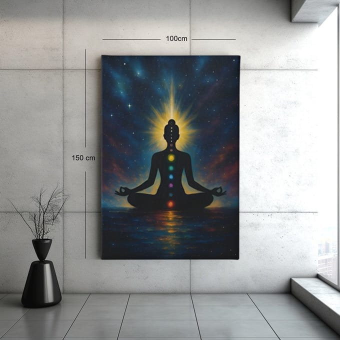 Canvas Schilderij - Abstract - Meditatie - Wanddecoratie - 60x40x2 cm