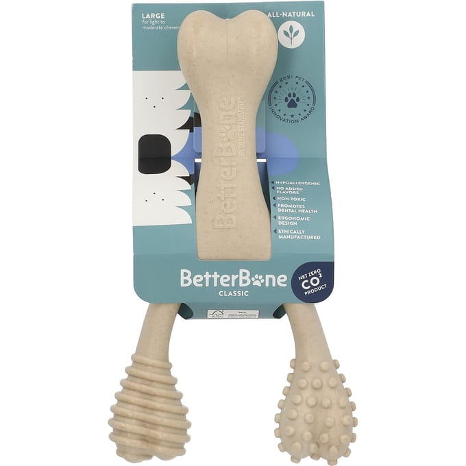 BetterBone, Classic Kauwbot, groot, 100% natuurlijke ingrediënten, 1 speeltje beige