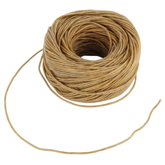 2mm Vezelpit Natuurlijke Bijenwas Coating Kaarsenpit DIY 200 Voet Geurkaarsenpit (Donker) beige