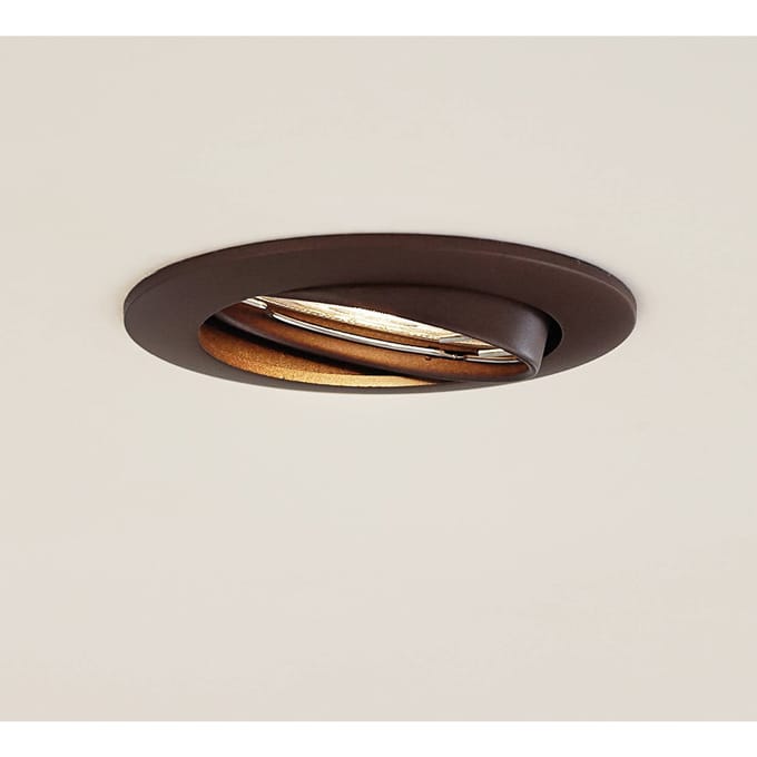 Prios plafond inbouwlamp Fibur, brons, aluminium, Ø 8,2 cm