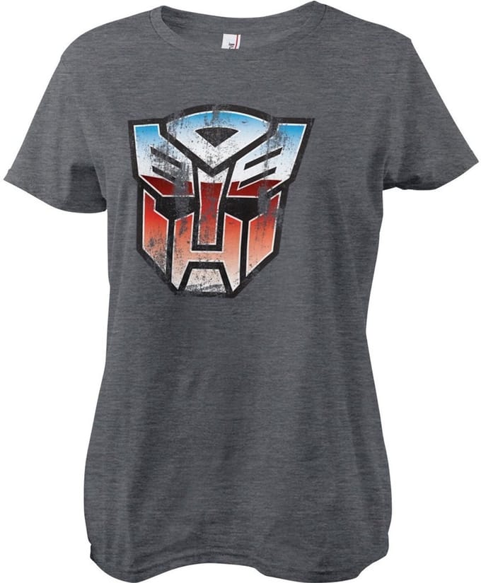 Transformers Distressed Autobot Shield Girly T-shirt voor dames, donker/gemêleerd