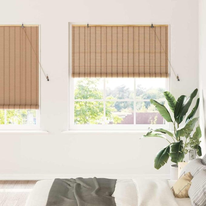 vidaXL - Rolgordijn - Natuurlijk - en - Bruin - 150 - x - 220 - cm - Bamboe