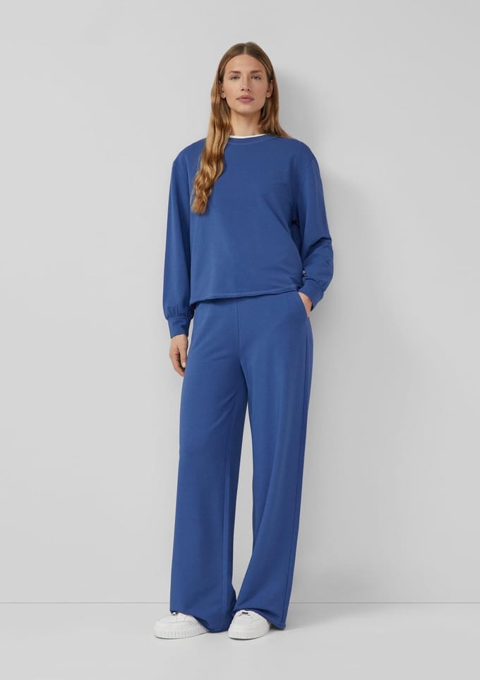 s.Oliver - female - Jersey broek met wijde pijpen en elastische tailleband