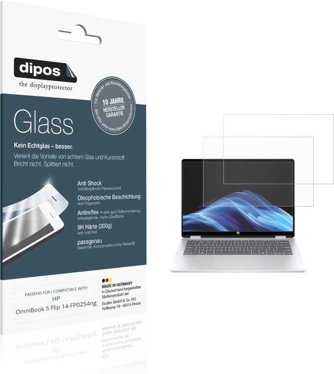 dipos – 2x Matte Pantserfolie geschikt voor HP OmniBook 5 Flip 14-FP0254ng | 9H Screenprotector