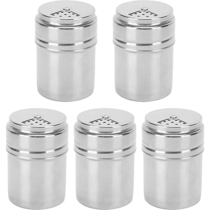 5 STUKS Kruidenfles RVS Kruidenstrooier met Draaideksel Keukenhulpje BBQ-tool white