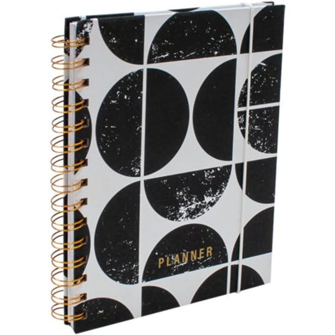 Soho black planner / agenda undated, formaat 20 x 16 cm., kleur zwart