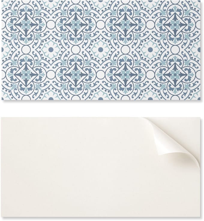 Set vinyl wandtegels met bloemmotieven 6x60x30 cm