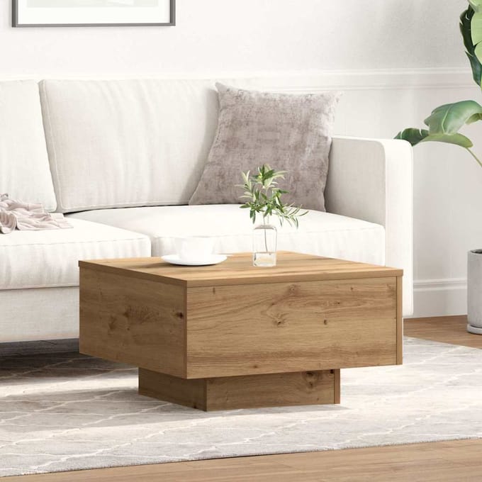 vidaXL - Salontafel - Artisan - Eiken - 55 - x - 55 - x - 31 - cm