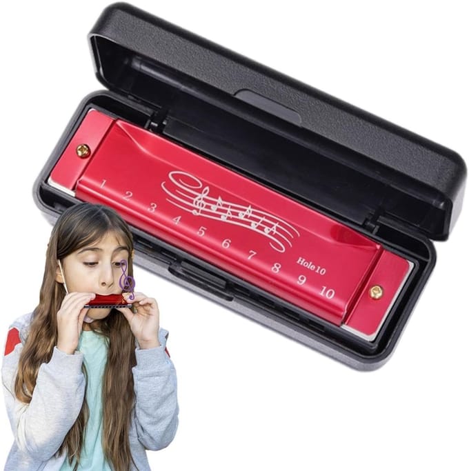 Mondharp - Muziek Speelgoed - Muziek Ontwikkeling - Compact Ontwerp - 12 cm - Rood