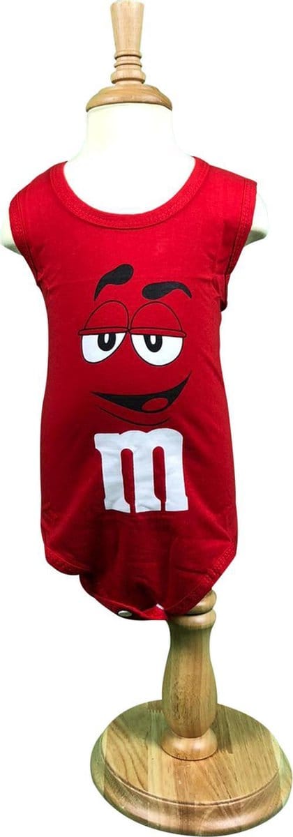 M&M Rood, Babypakje, Snoepgoed, Chocolade, Baby, FIFO Romper