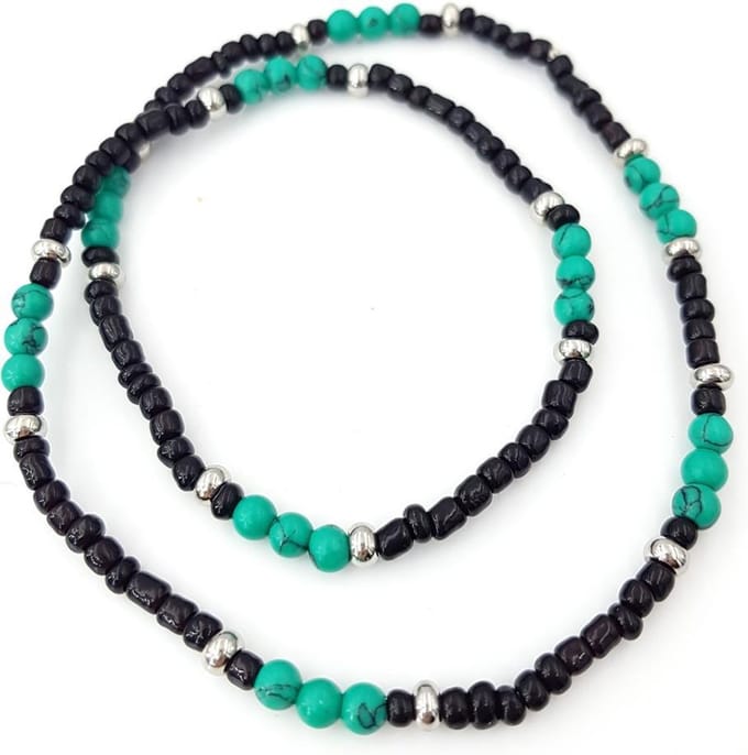 No Evil® kralenketting zwart groen 47 cm