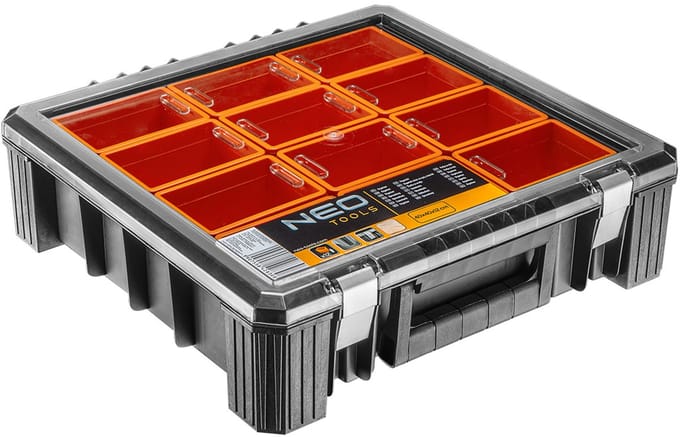 NEO Organizer - 40x40x12 cm - 12 Pojemników - Aluminium Sluitingen