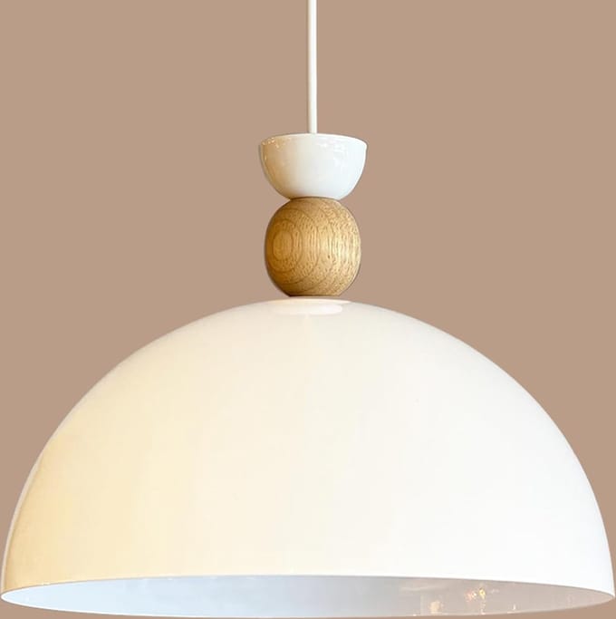 Bamyum Yimpi Hanglamp Ø30 cm, E27, Vintage Industrieel Wit Lamppendel