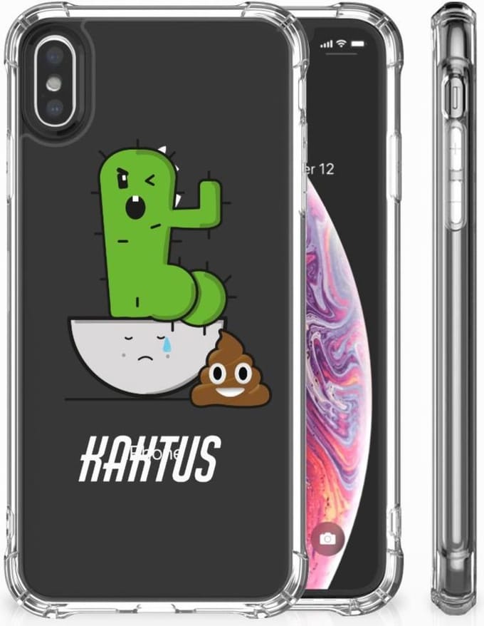 Apple iPhone X | Xs Stevig Bumper Hoesje Cactus Poo