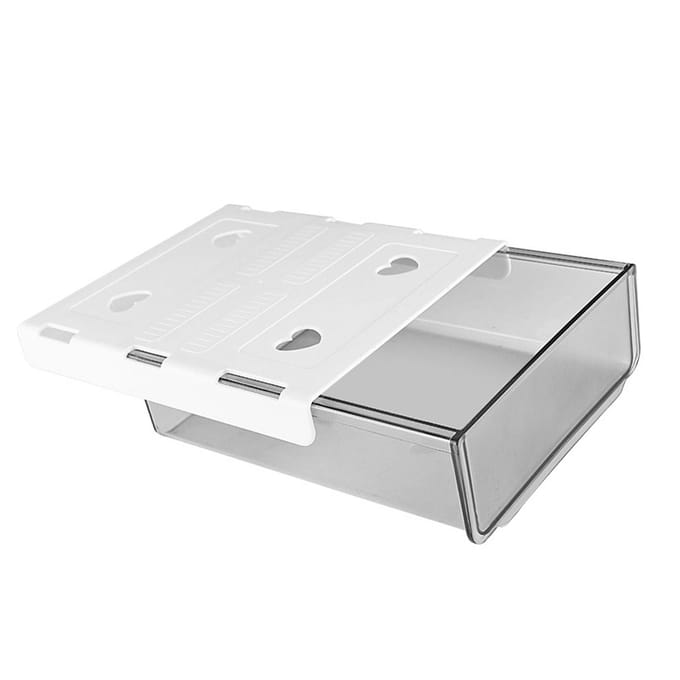 Tiroir auto-adhésif sous le bureau, boîte de rangement peu encombrante pour papeterie de bureau gris