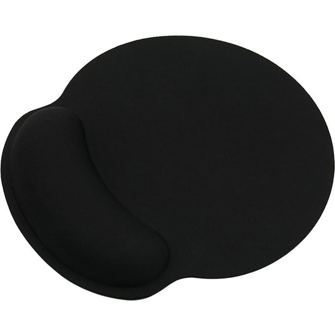 Tapis de souris repose-poignet en mousse à mémoire de forme, Design ergonomique, pour bureau, avec Support de poignet antidérapant noir