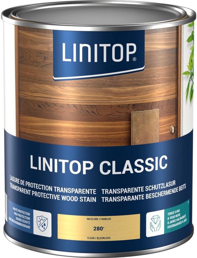 Linitop Classic - Beits - Decoratieve beschermende beits  - kleurloos - 280  - 0,50 L