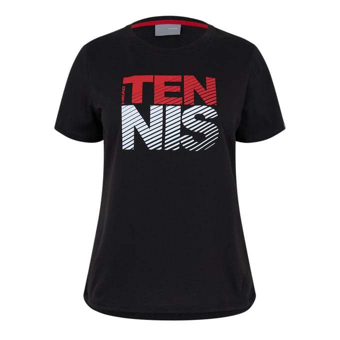 Head Dames/Dames Club Lisa Crew Hals T-shirt (Zwart)