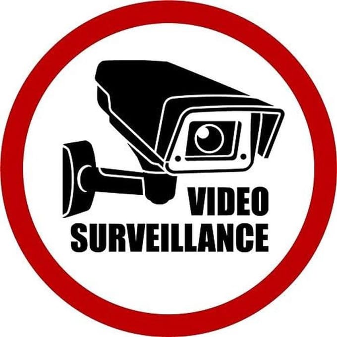 Waarschuwingssticker Camerabewaking Rond 20x20 cm