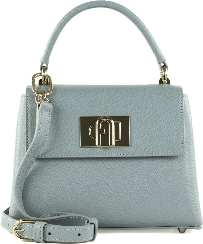 FURLA Leren Handtas Avondtas 1927 Mini Top Handle Bag Nuvola Lichtblauw