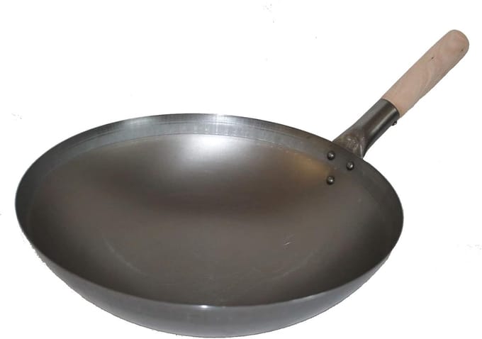 Wokpan 36 cm met ronde bodem voor gasfornuizen