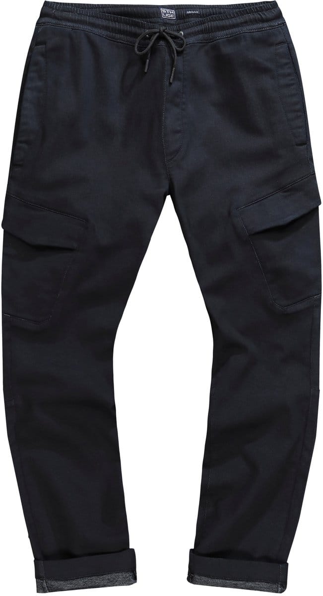 STHUGE - Heren - Cargo broek FLEXLASTIC® elastische tailleband - Zwart - Maat L