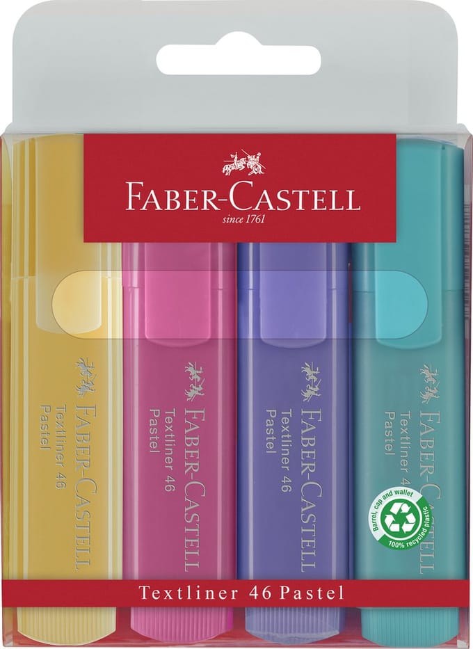 Faber-Castell tekstmarkers - 4 stuks - assorti - markeerstift - FC-154610