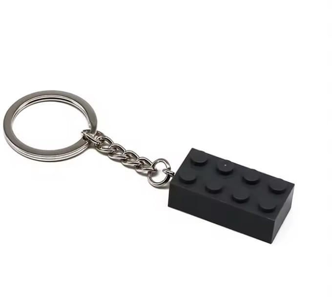 LEGO Sleutelhanger – Donker Grijs Bouwblokje – Iconisch Bricks Design – Perfect Cadeau voor Bouwliefhebbers