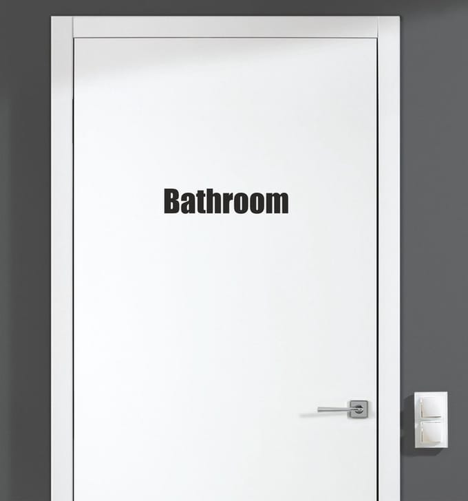 Deursticker - Bathroom - Zwart 16,5x3,5