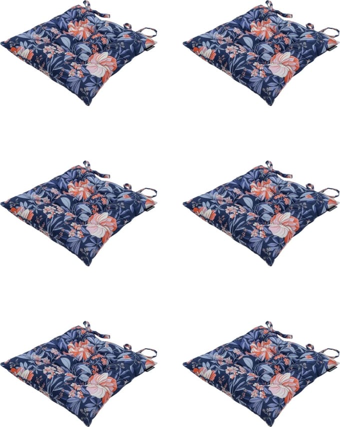 Madison - Zitkussen - Universeel - 6 stuks - 46 x 46 cm - Maxime Indigo - Tuin - Toscane