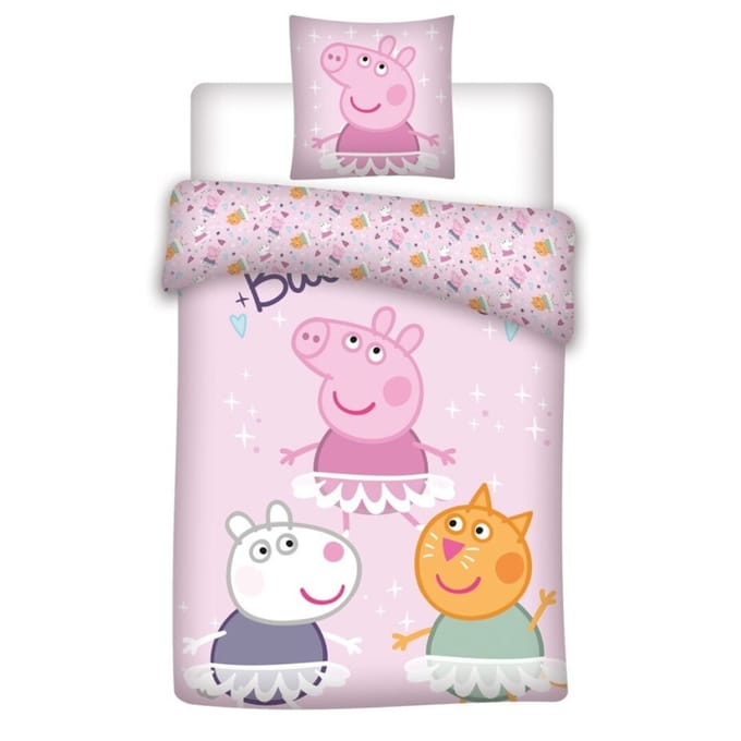Peppa Pig Dekbedovertrek Friends - Eenpersoons - 140 x 200 cm - Katoen