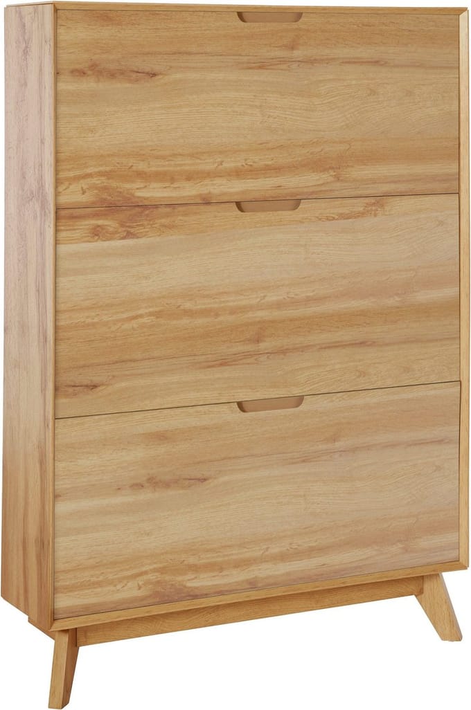 Ezra-Schoenenkast - 3 Kleppen - Bruin Eikenlook