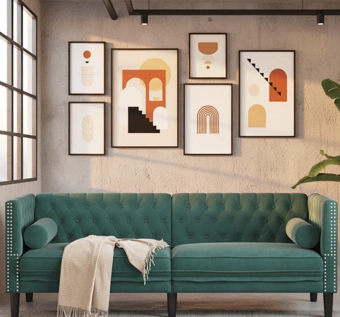Luxe Fluweel Bank – Groen – Industrohome