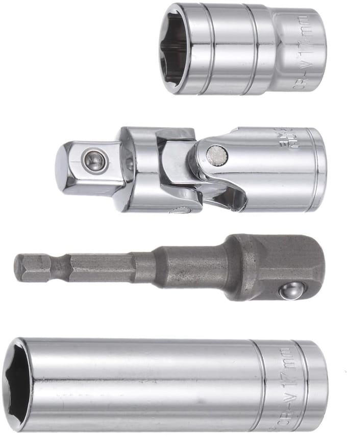 Dailygoods - 4-delige Socket Accessoireset met Adapter