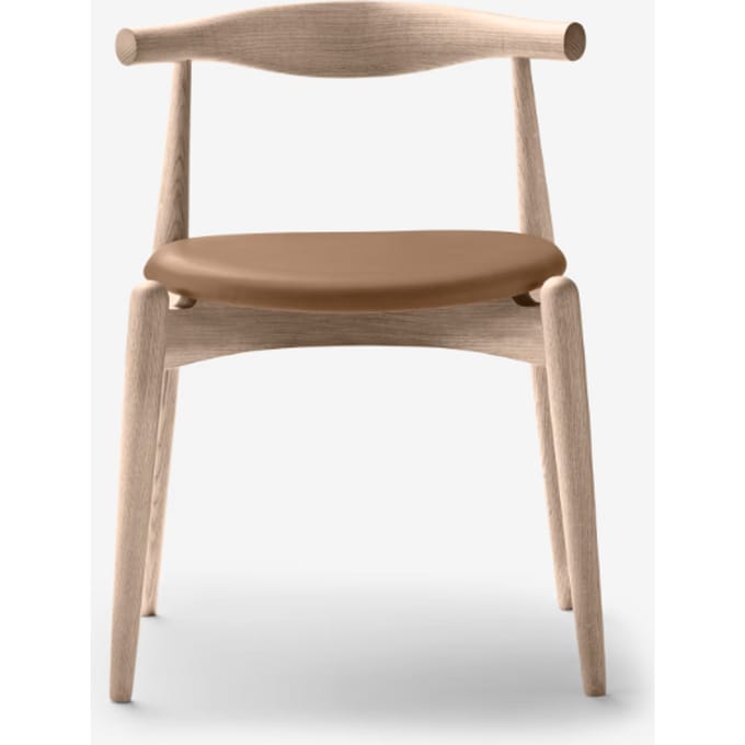 Carl Hansen & Søn CH20 Elbow Stoel - eiken gezeept - Leder Bruin/Sif95