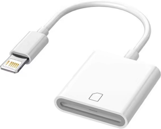 CHPN - SD kaart lezer - Lightning naar SD kaart - Cardreader - Lightning - Wit - Kaartlezer adapter - Cardreader -geschikt voor iPhone en iPad
