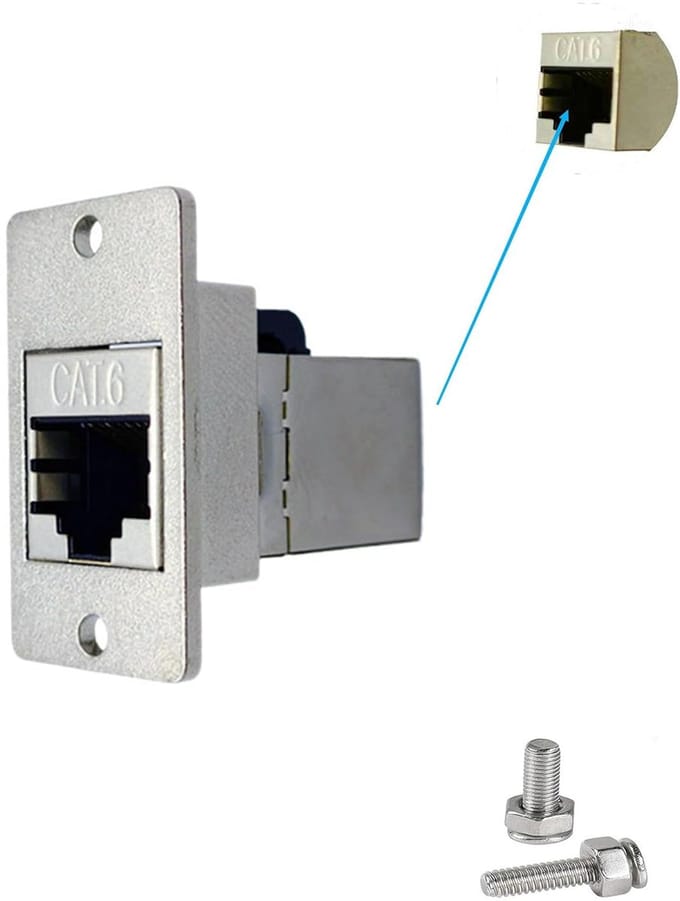 Netwerk Adapter - Ethernet Koppeling - Industriële Netwerken - Metaal Afscherming - Standaard Montage - Zilver