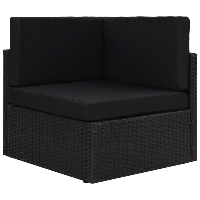 vidaXL - Hoekbank - sectioneel - poly - rattan - zwart